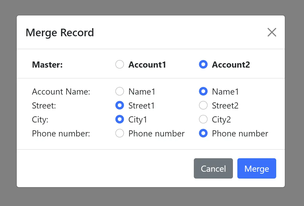 Merge Dialog Solution